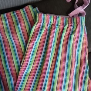 PINK Multi Color Striped PJ Bottoms Medium